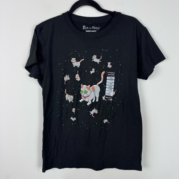 Hot Topic Rick & Morty Space Cat Shirt Short Sleeve - Picture 1 of 5